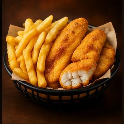 Fritas com filé de tilápia